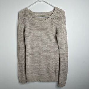 LOFT Light Beige Crew Neck Sweater size XS